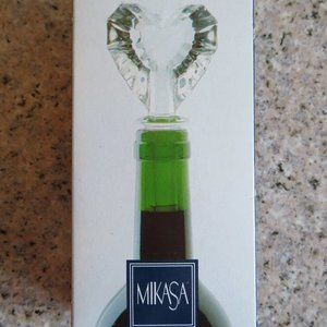 Mikasa Venus Lead Crystal Heart Shape Wine Bottle Stopper NIB (K2)